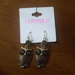 Forever 21 Owl Pendant Earrings